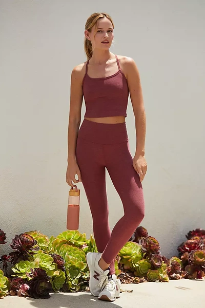 Shop Beyond Yoga Caught In The Midi Leggings In Pink