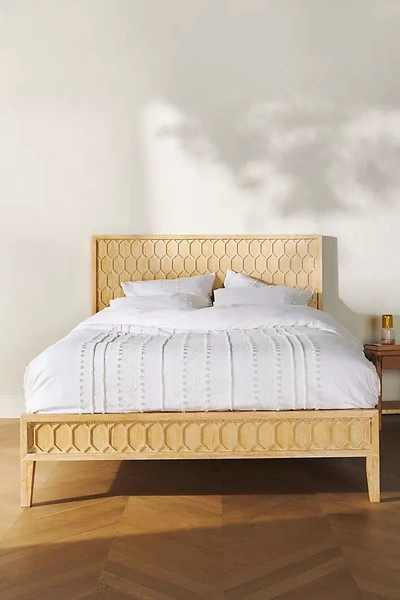 Shop Anthropologie Textured Trellis Bed In Beige