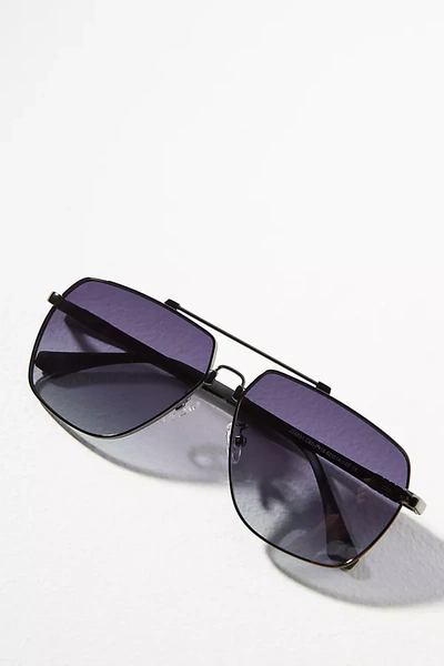 Shop Fifth & Ninth East Aviator Polarized Sunglasses In Black