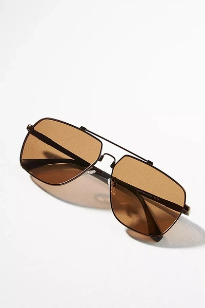 Shop Fifth & Ninth East Aviator Polarized Sunglasses In Brown