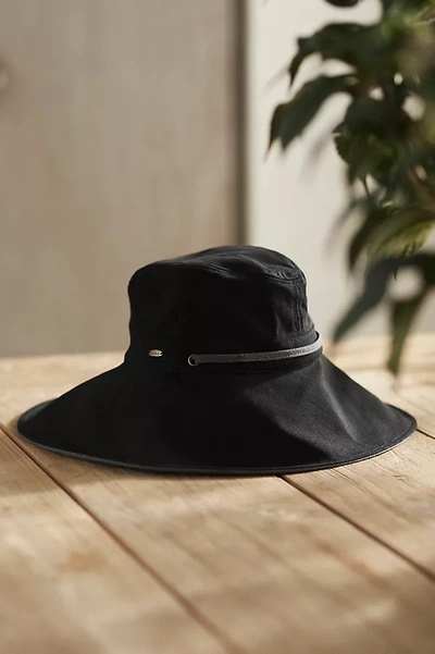 Shop Terrain Floppy Brim Cotton Sun Hat In Black