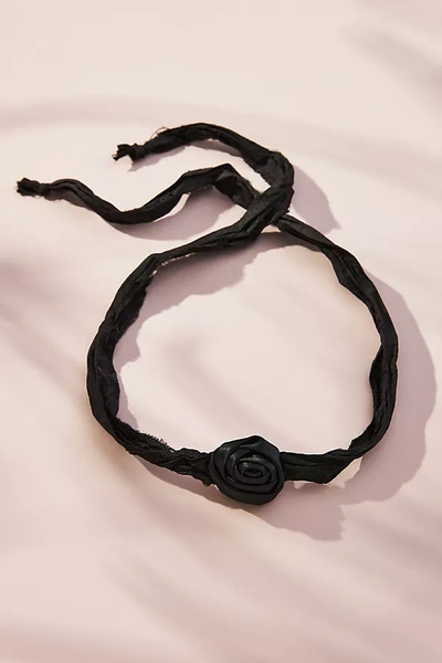 Shop Frasier Sterling Rosebud Necklace In Black