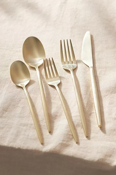 Shop Anthropologie Gaze Satin Flatware 20-piece Place Setting