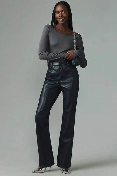 Shop Good American Better Than Leather Faux Leather Pants In Blue