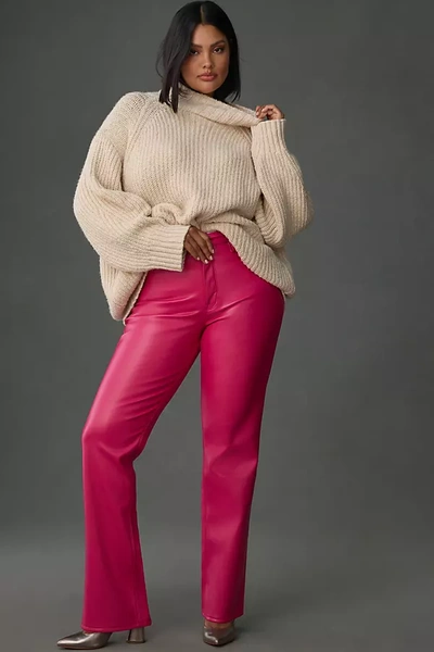 Shop Good American Better Than Leather Faux Leather Pants In Pink