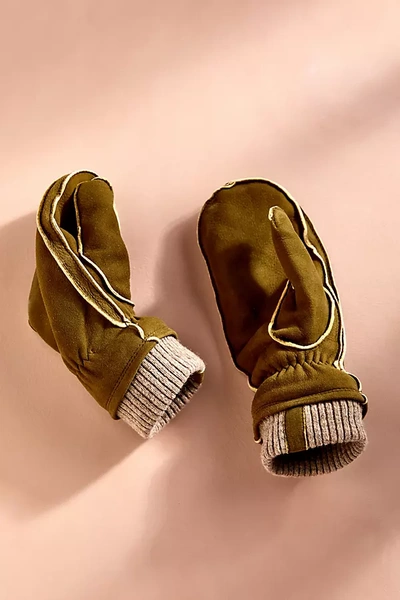 Terrain Hestra Chamois Mittens In Green