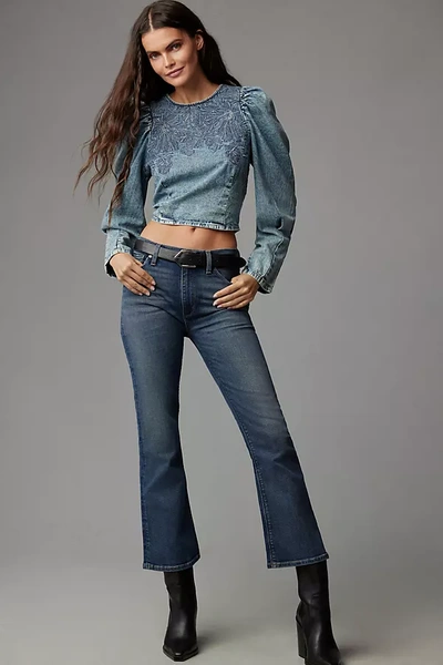 Shop Hudson Barbara High-rise Crop Bootcut Jeans In Blue