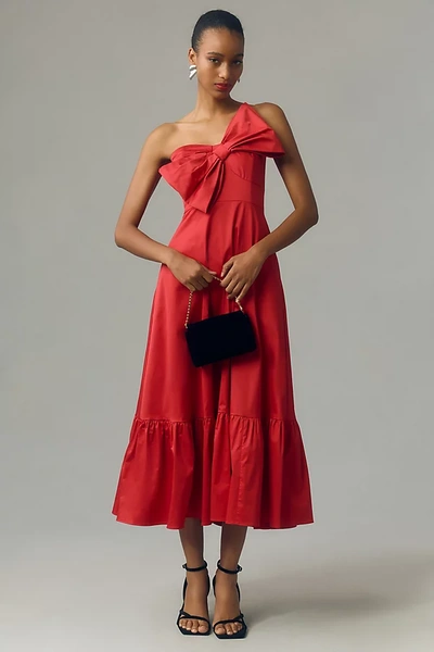 Shop Hutch Bow-tie Maxi Dress In Red
