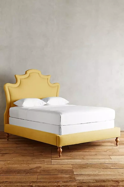 Shop Anthropologie Linen Ainsworth Bed In Yellow