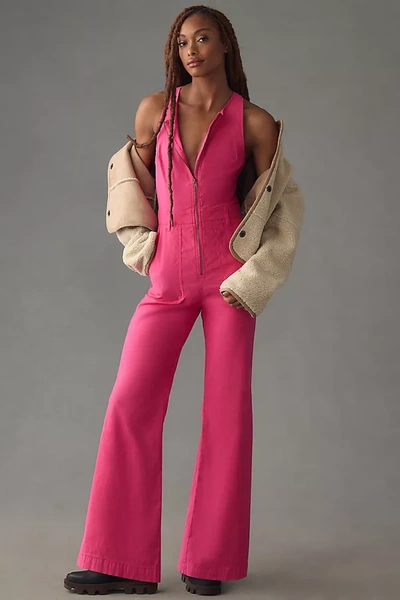 Shop Maeve The Naomi Workwear Jumpsuit By  In Pink