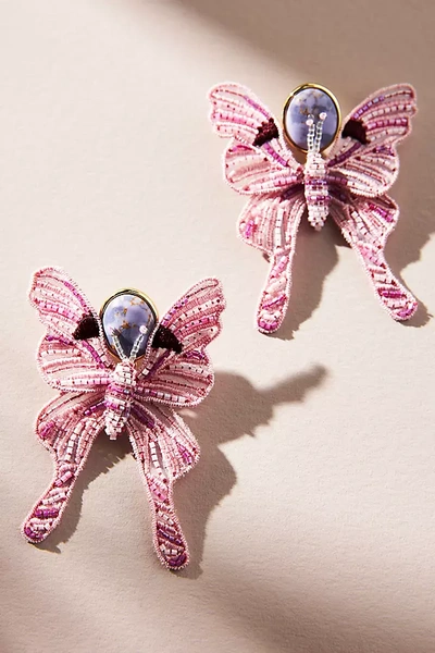 Shop Mignonne Gavigan Luna Moth Earrings In Purple