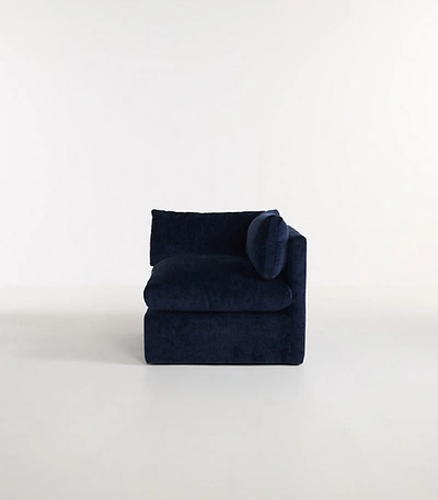Shop Anthropologie Milou Oxford Blue Chenille Modular One-arm Right Chair