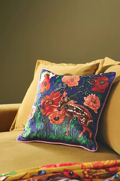 Shop Nathalie Lete Embroidered Velvet Pillow