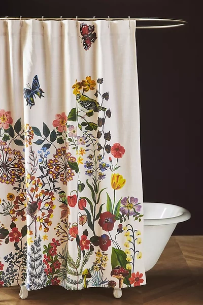 Shop Nathalie Lete Organic Cotton Shower Curtain In Multicolor