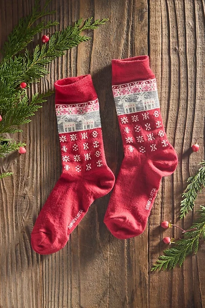 Terrain Nordic Reindeer Socks In Red