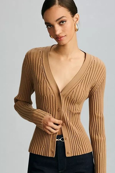 Shop Paige Shirin Cardigan Sweater In Beige