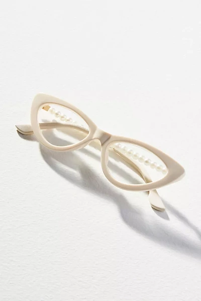 Shop By Anthropologie Pearl Cat-eye Readers In White