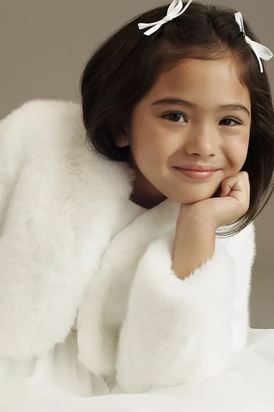 Shop Princess Daliana Fuzzy Jacket In White