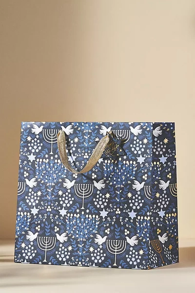 Shop Rifle Paper Co Hanukkah Gift Bag In Blue