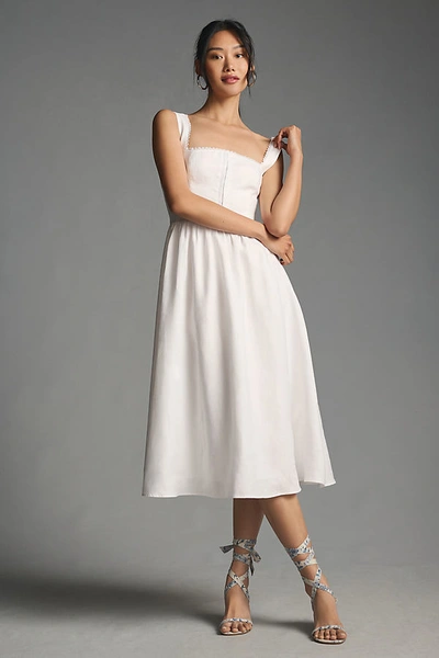 Shop Reformation Tagliatelle Linen Dress In White