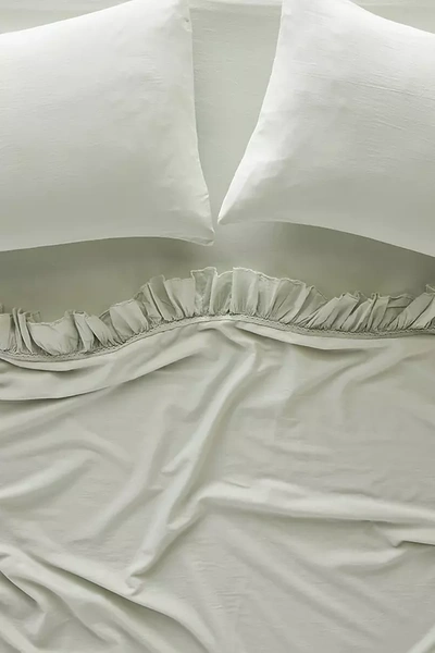 Shop Anthropologie Ruffled Organic Spa Sateen Sheet Set