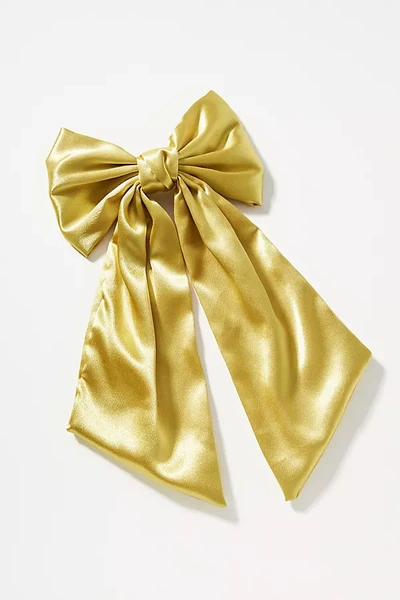 Shop By Anthropologie Satin Bow Hair Barrette In Green