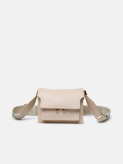 Shop Marni 'trunk Soft E/w' Ivory Cowhide Mini Bag In White