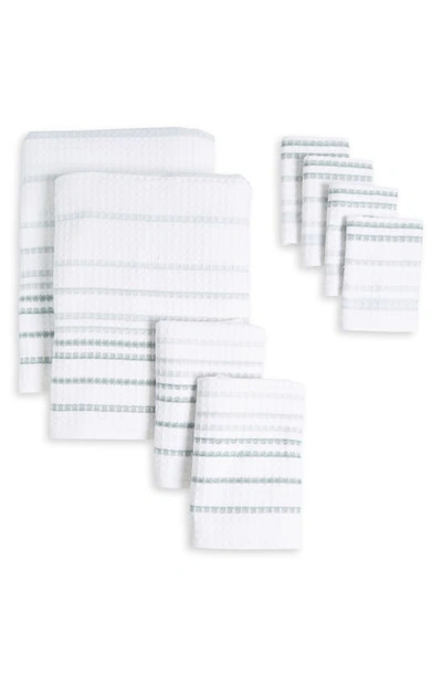 Shop Caro Home 8-piece Cotton Towel Set In Mineral