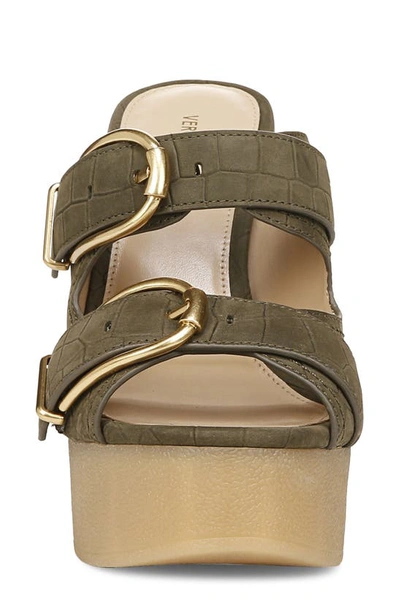 Shop Veronica Beard Garrick Platform Slide Sandal In Khaki
