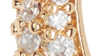 Shop Area Stars Pavé Crystal Oval Huggie Hoop Earrings In Gold