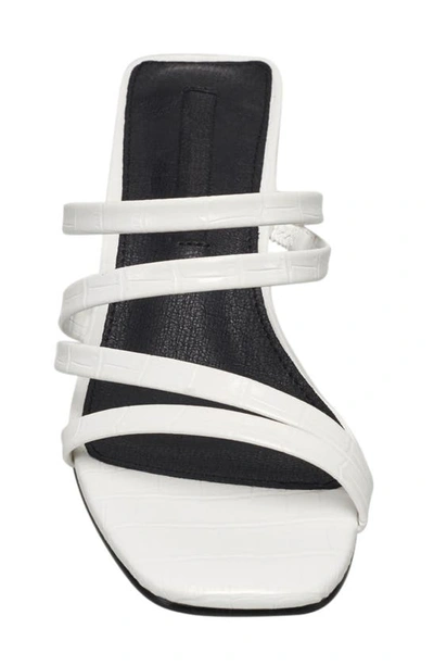 Shop French Connection Croc Embossed Strappy Sandal In White