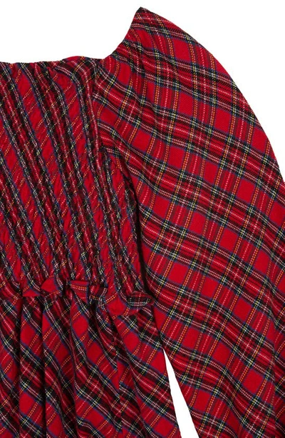 Rare Editions Kids' Yarn Dye Plaid Cotton Twill Dress In Red