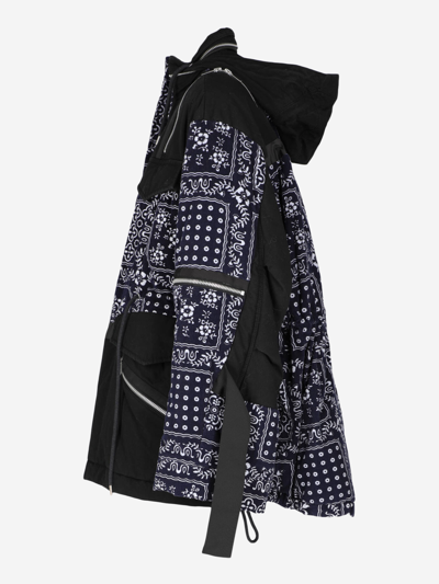 Pre-owned Sacai Cotton Down Jacket In Navy