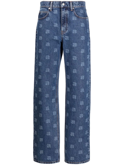 Shop Alexander Wang Straight Jeans With Print In Blue