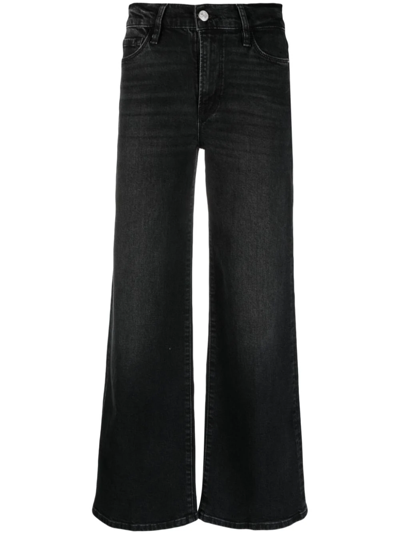 Shop Frame Le Pixie Palazzo Jeans In Black