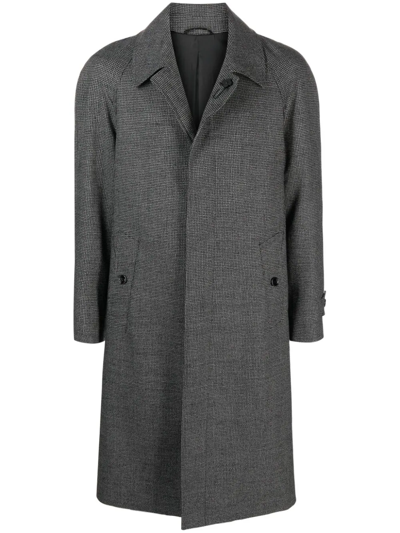 Shop Lardini Single-breasted Coat With Peak In Black