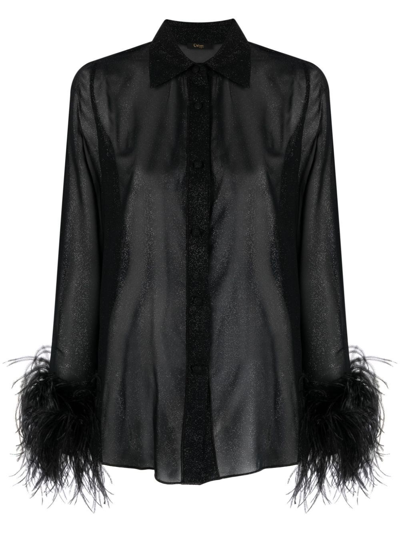 Shop Oseree Plumage Shirt In Black