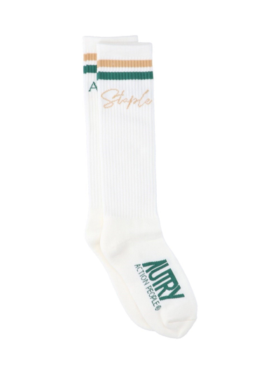 Shop Autry Jeff Staple X  Logo Socks In White