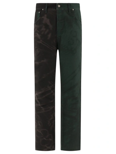 Shop Serapis "split Drawings" Trousers In Green