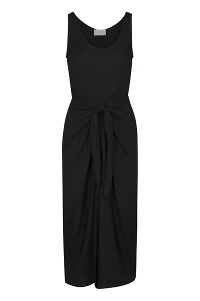 Shop Anemos D.k. Midi Wrap Dress In Matte Crepe In Black