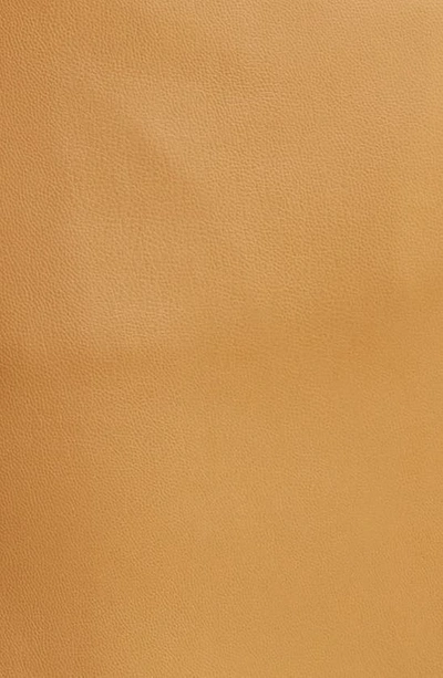 Halogen Straight Leg Faux Leather Trousers In Desert Camel