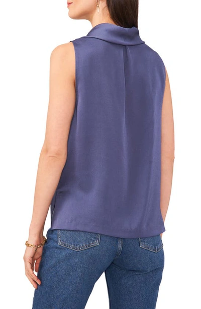 Shop Vince Camuto Hammered Satin Sleeveless Cowl Neck Top In Dusk