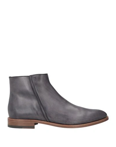 Shop Tod's Man Ankle Boots Lead Size 7 Soft Leather In Grey