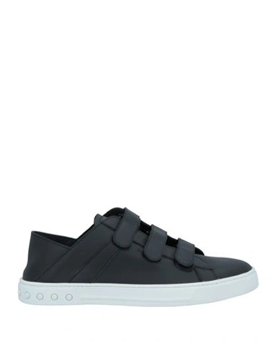 Tod's Man Sneakers Black Size 7 Soft Leather In Black