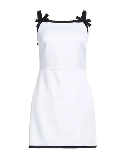 Shop Msgm Woman Mini Dress White Size 6 Viscose