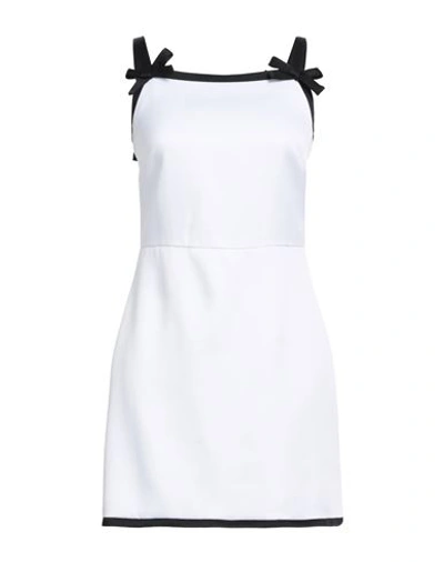 Msgm Woman Short Dress White Size 6 Viscose In White