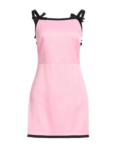 Shop Msgm Woman Mini Dress Pink Size 6 Viscose
