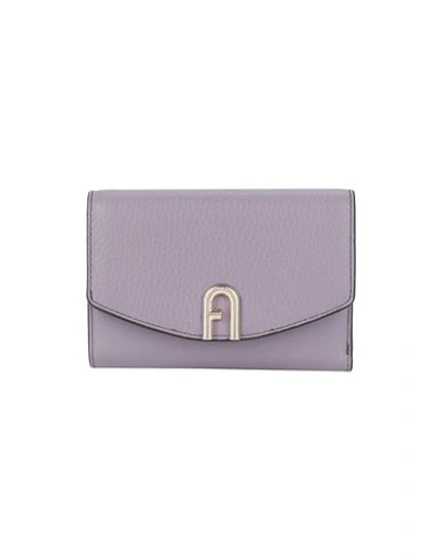 Shop Furla Primula M Compact Wallet Woman Wallet Mauve Size - Leather In Purple