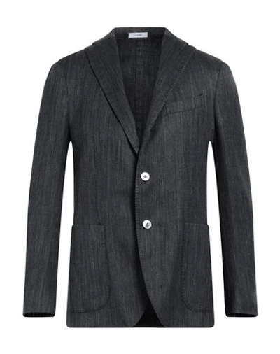 Shop Boglioli Man Blazer Midnight Blue Size 38 Virgin Wool, Silk, Linen