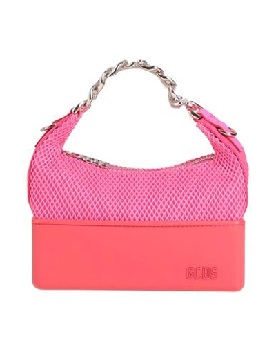 Shop Gcds Woman Handbag Fuchsia Size - Polyester, Soft Leather In Pink